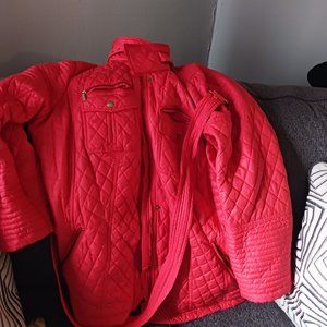 Michael Kors Womens 3x quilted coat with belt